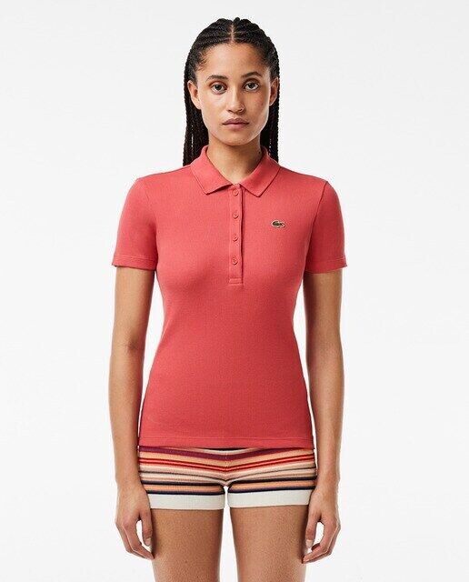 

Женская рубашка-поло Lacoste из натурального хлопка Lacoste, розовый