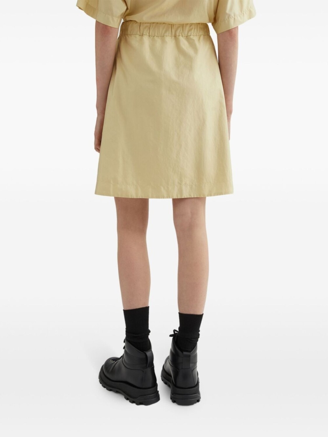 Jil Sander юбка мини с завышенной талией и пряжкой, желтый — фото 4