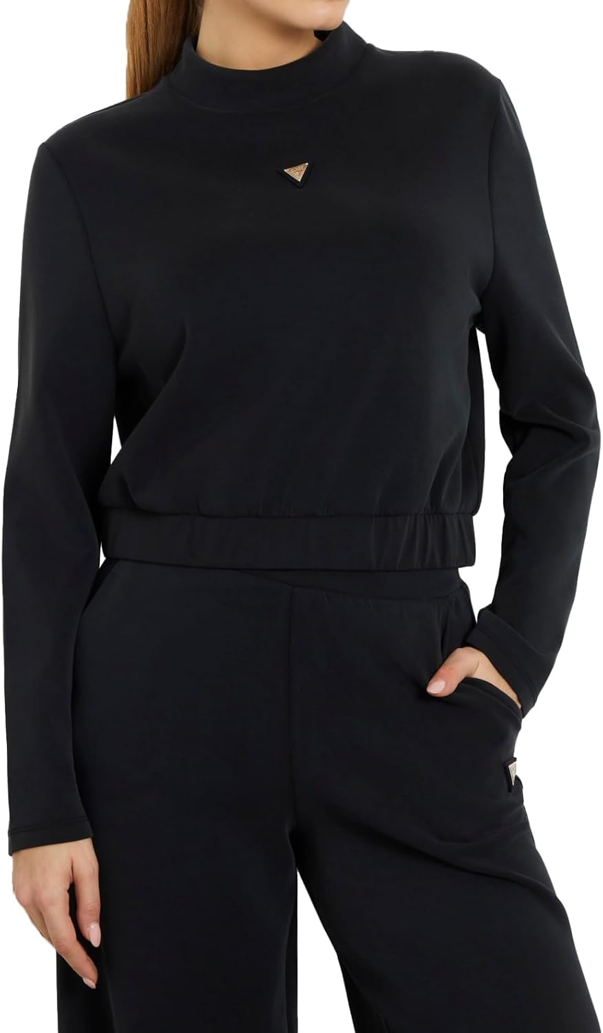 

GUESS женский свитшот Olympe с высоким воротом, Jet Black, Черный, GUESS женский свитшот Olympe с высоким воротом, Jet Black