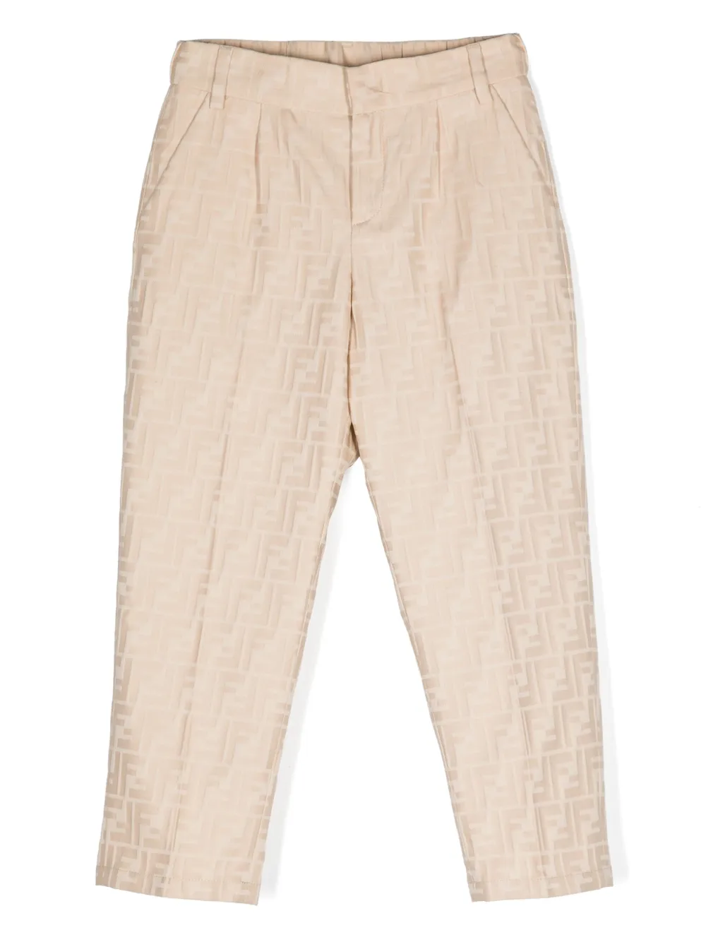 

Жаккардовые брюки с логотипом FF FENDI KIDS, нейтральный