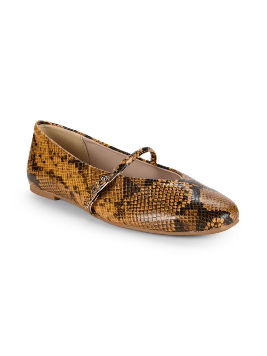 Балетки Magnolia из искусственной кожи с тиснением под змею Kenneth Cole, цвет Beige Multicolor — фото 2