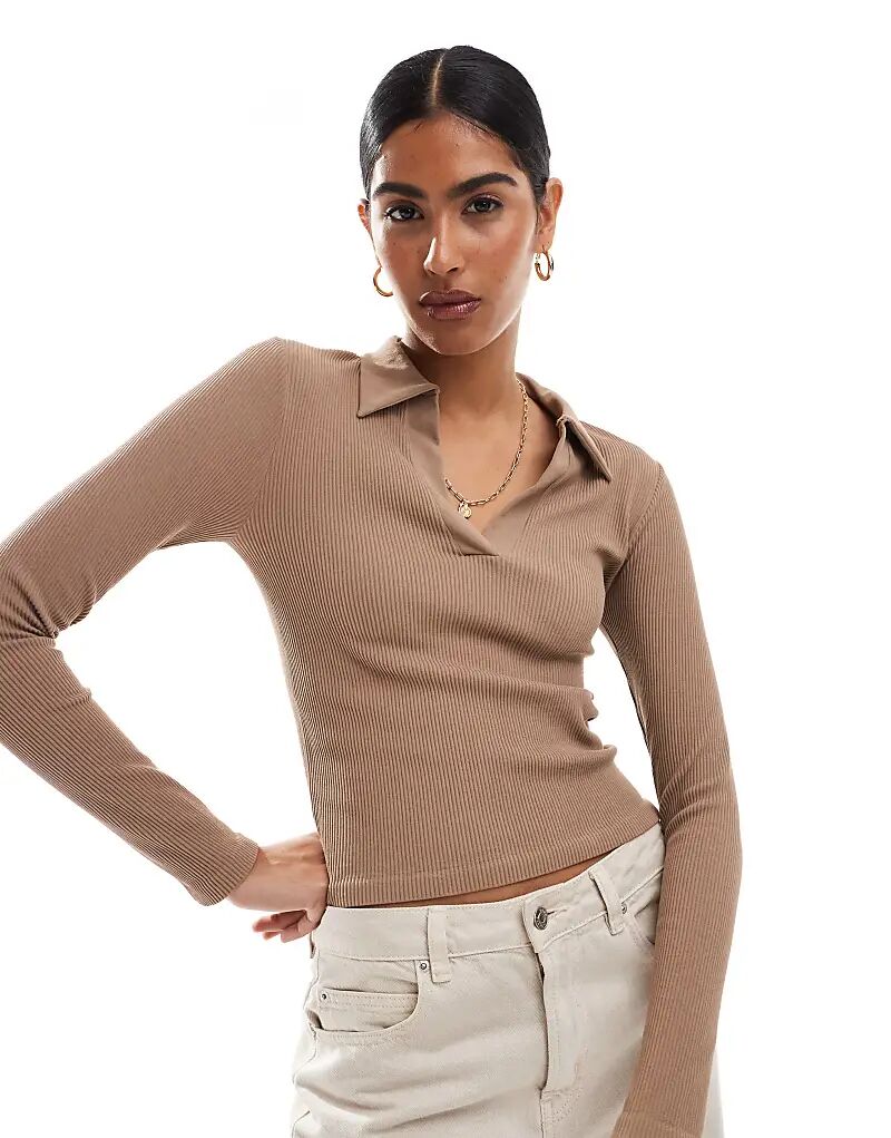 

Бесшовный моделирующий топ для регби с длинными рукавами ASOS DESIGN