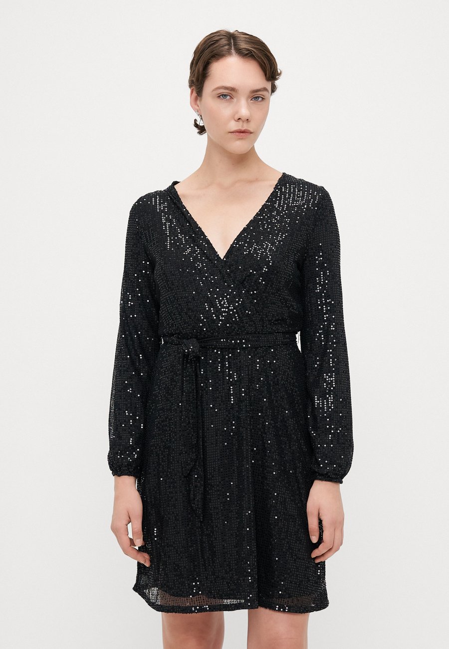 

Платье ONLY Tall ONLANNI SEQUINS WRAP DRESS , Black /Black