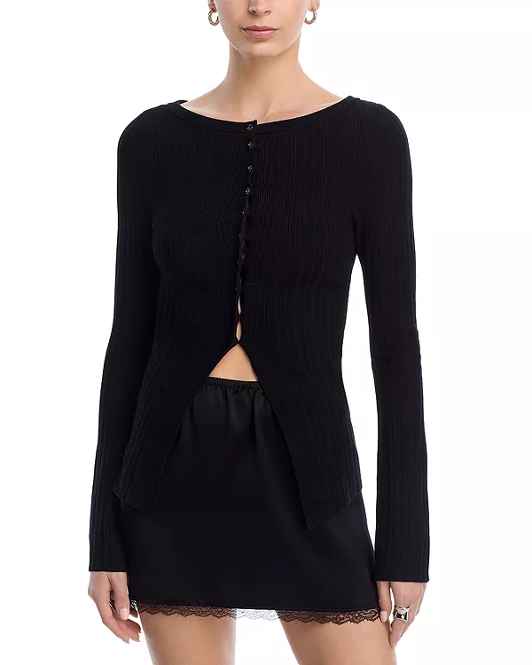 

Кардиган с круглым вырезом в стиле Ист-Сайд Free People, черный