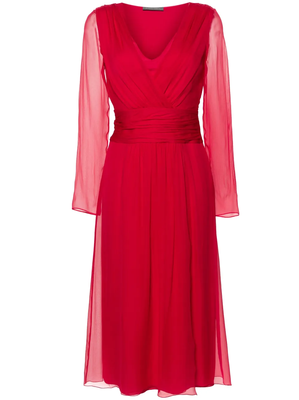

Шелковое платье с запахом Alberta Ferretti, красный