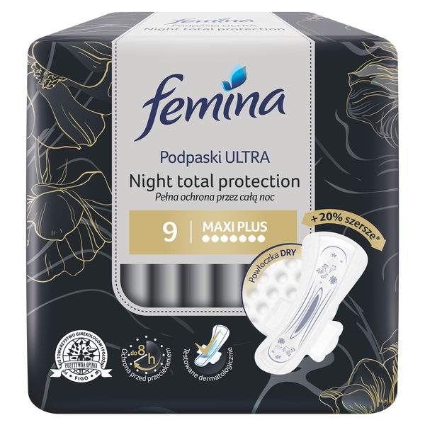 

Ночные прокладки, 9 шт./1 упаковка. Femina Total night protect