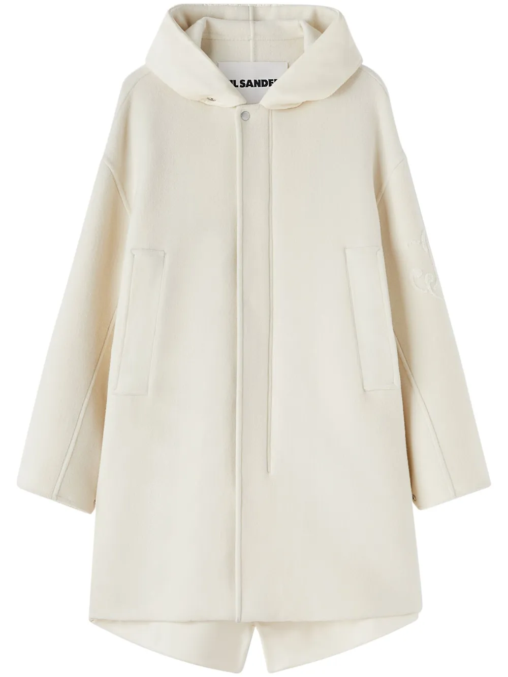 

Парка из вирджинской шерсти с капюшоном JIL SANDER, белый