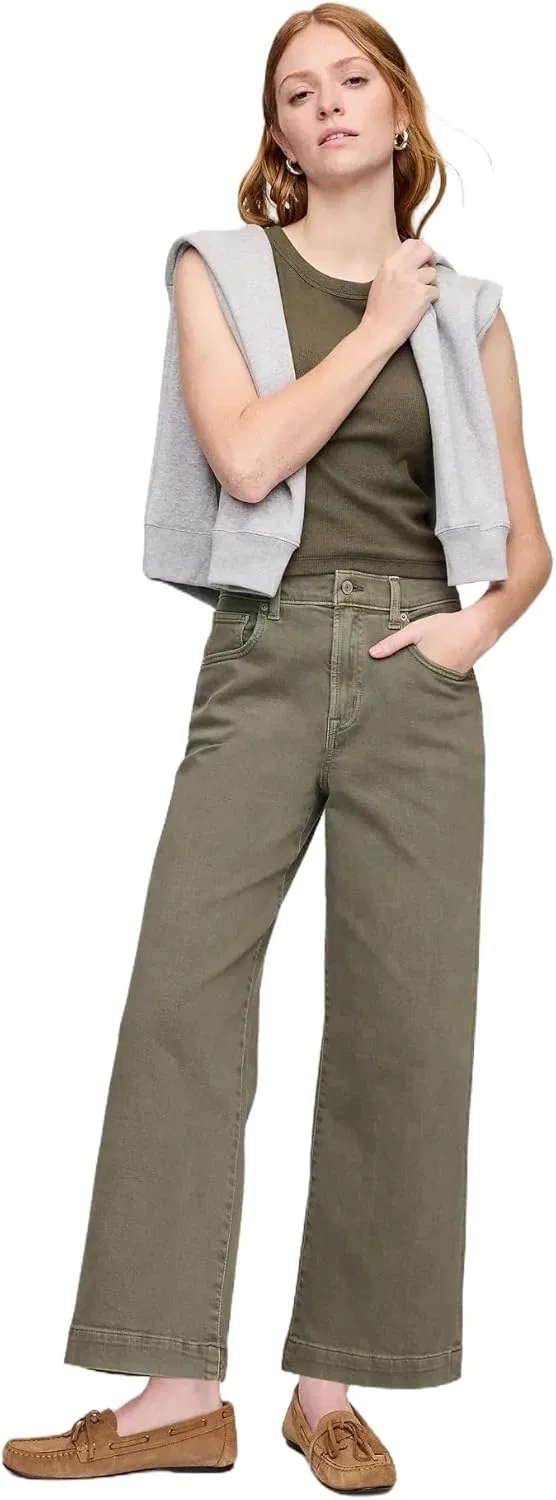 Джинсы Wide Leg Cropped GAP, Mesculen Green