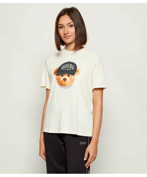 

Футболка с плюшевым мишкой Relaxed fit Guess Active, белый