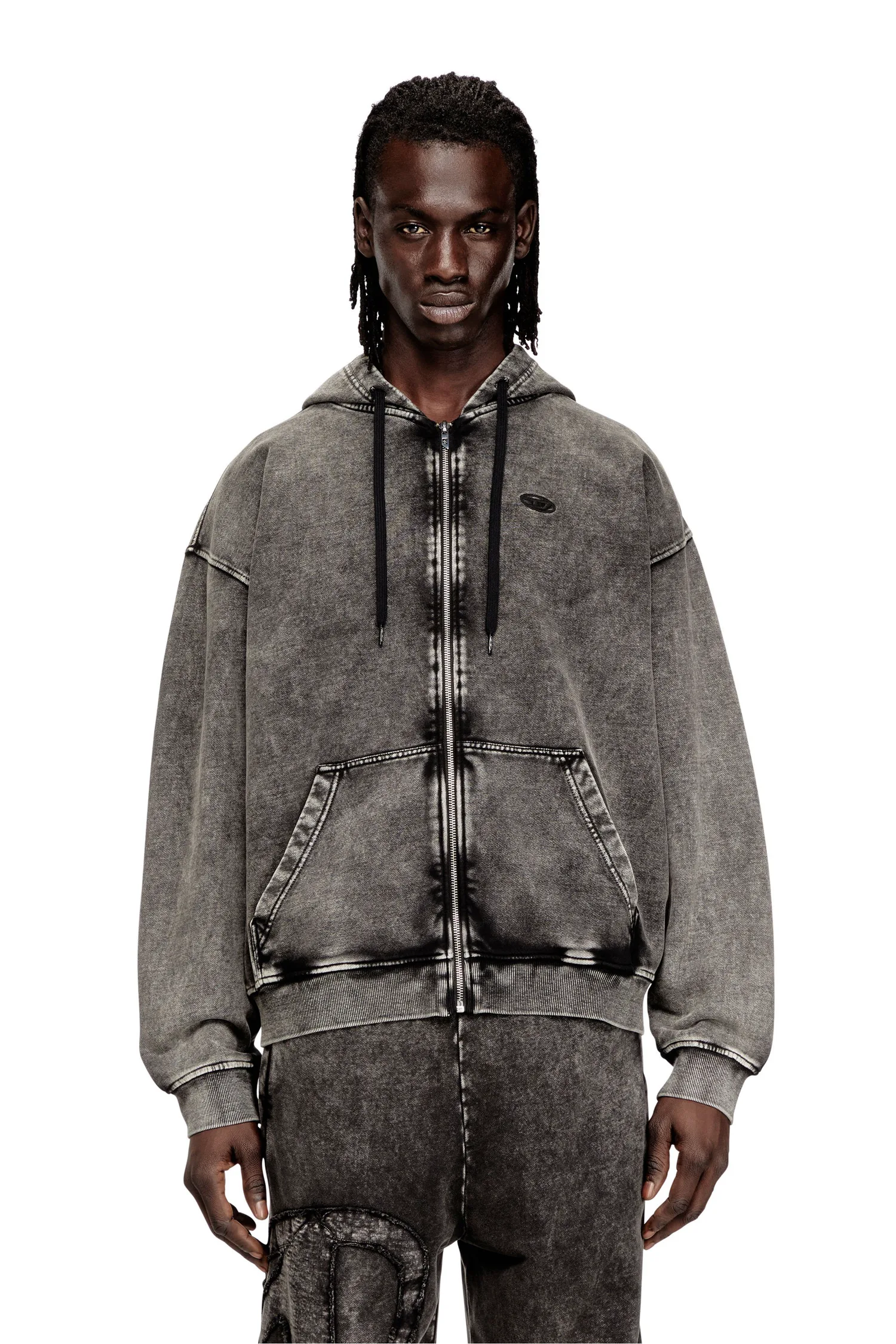 Мужская толстовка на молнии S-BOXT-HOOD-ZIP-DEN Diesel, black