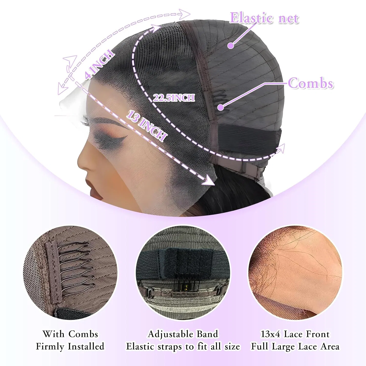 Парик Lace Front Bob с глубокими кудрями из натуральных человеческих волос 14 дюймов Nicmiss, (13X4 Lace Deep #1B) — фото 4