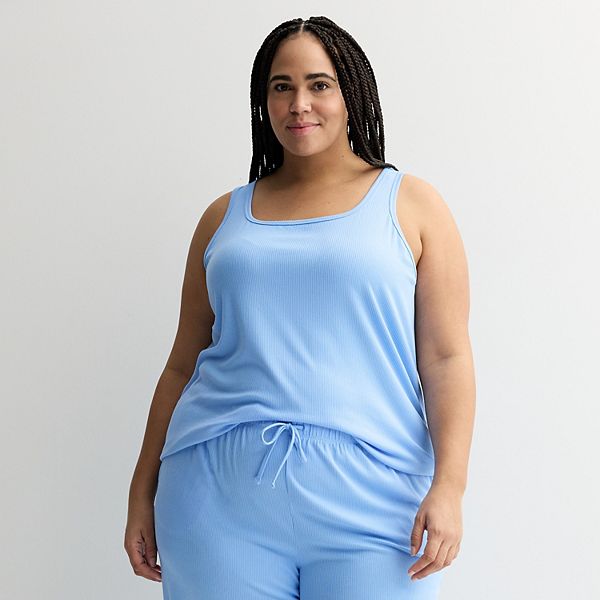 

Пижамный топ Plus size с рубчиком Sonoma Goods For Life, New Periwinkle