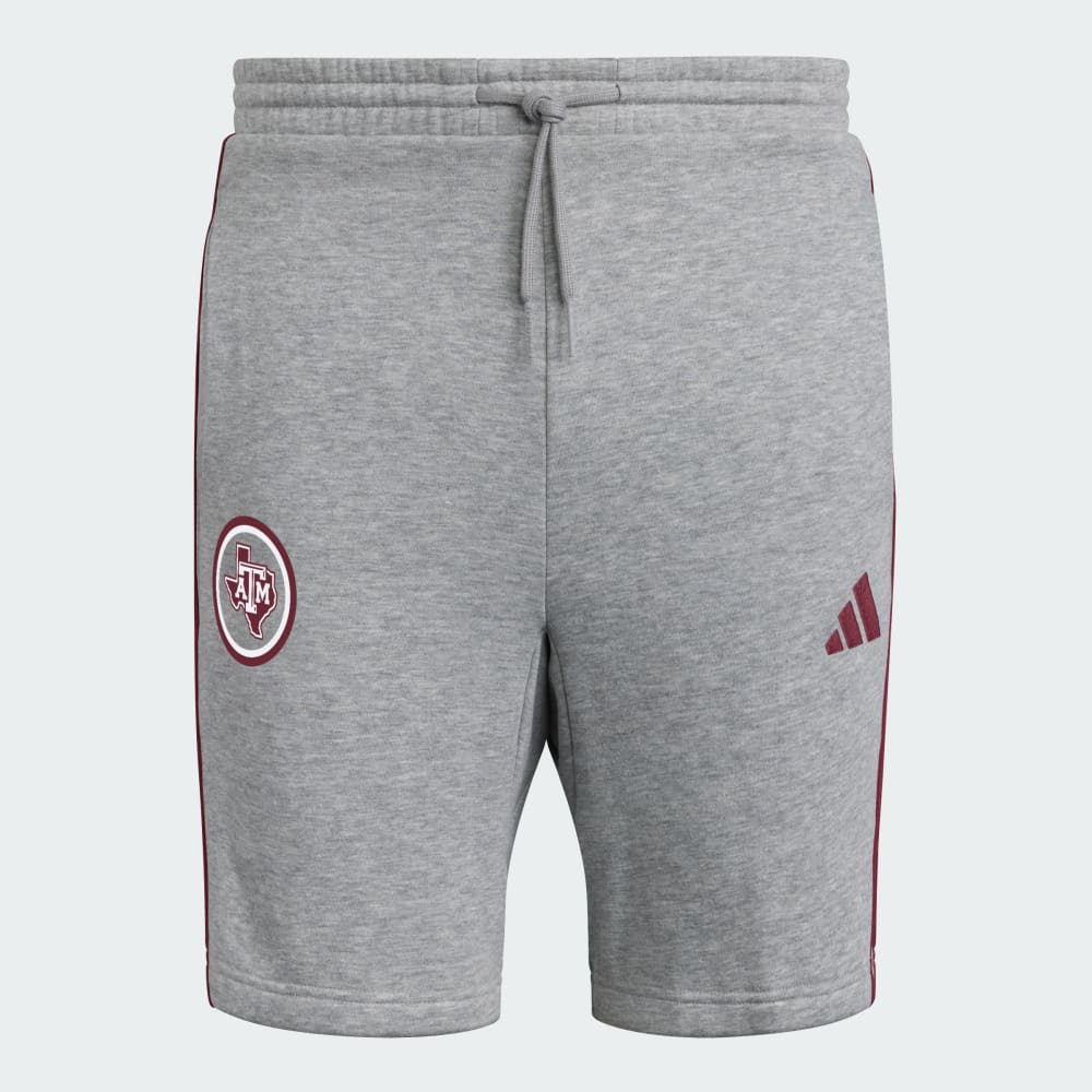

Шорты Adidas Texas A&M Aggies Essentials 3-Stripes Short, цвет Medium Grey Heather/Team Maroon/Ncaa-Tam-741
