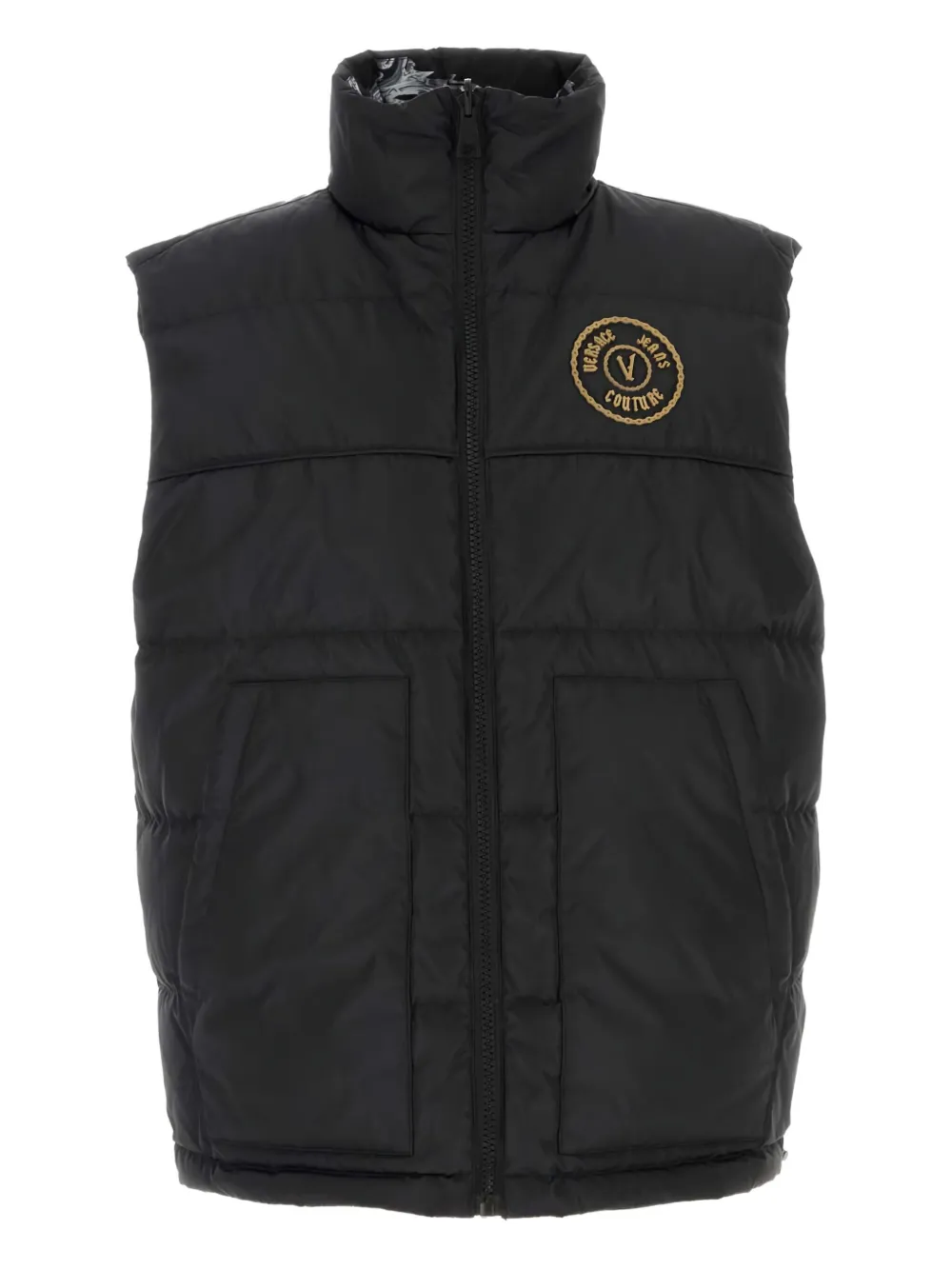 

Стеганый двусторонний жилет Versace Jeans Couture, черный