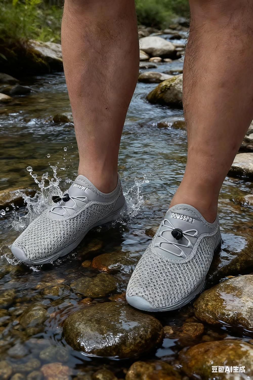Мужские водные кроссовки DOUSSPRT, быстросохнущие спортивные аква обувь, Allgrey — фото 2