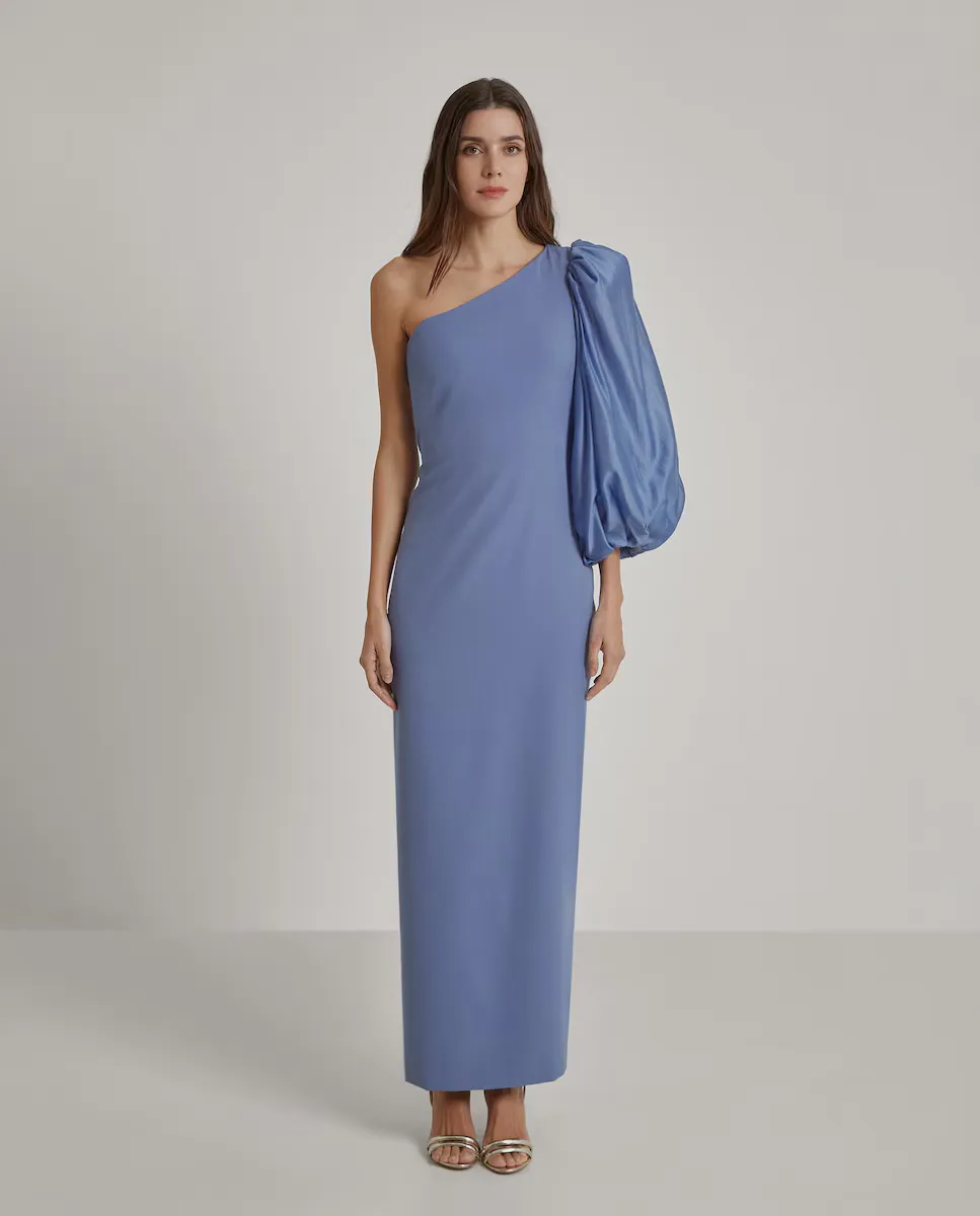 

Платье-футляр с одним рукавом Trucco, синий