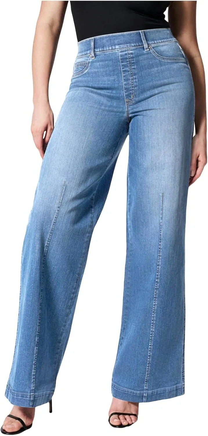 Джинсы свободные женские с флисом, Light Blue