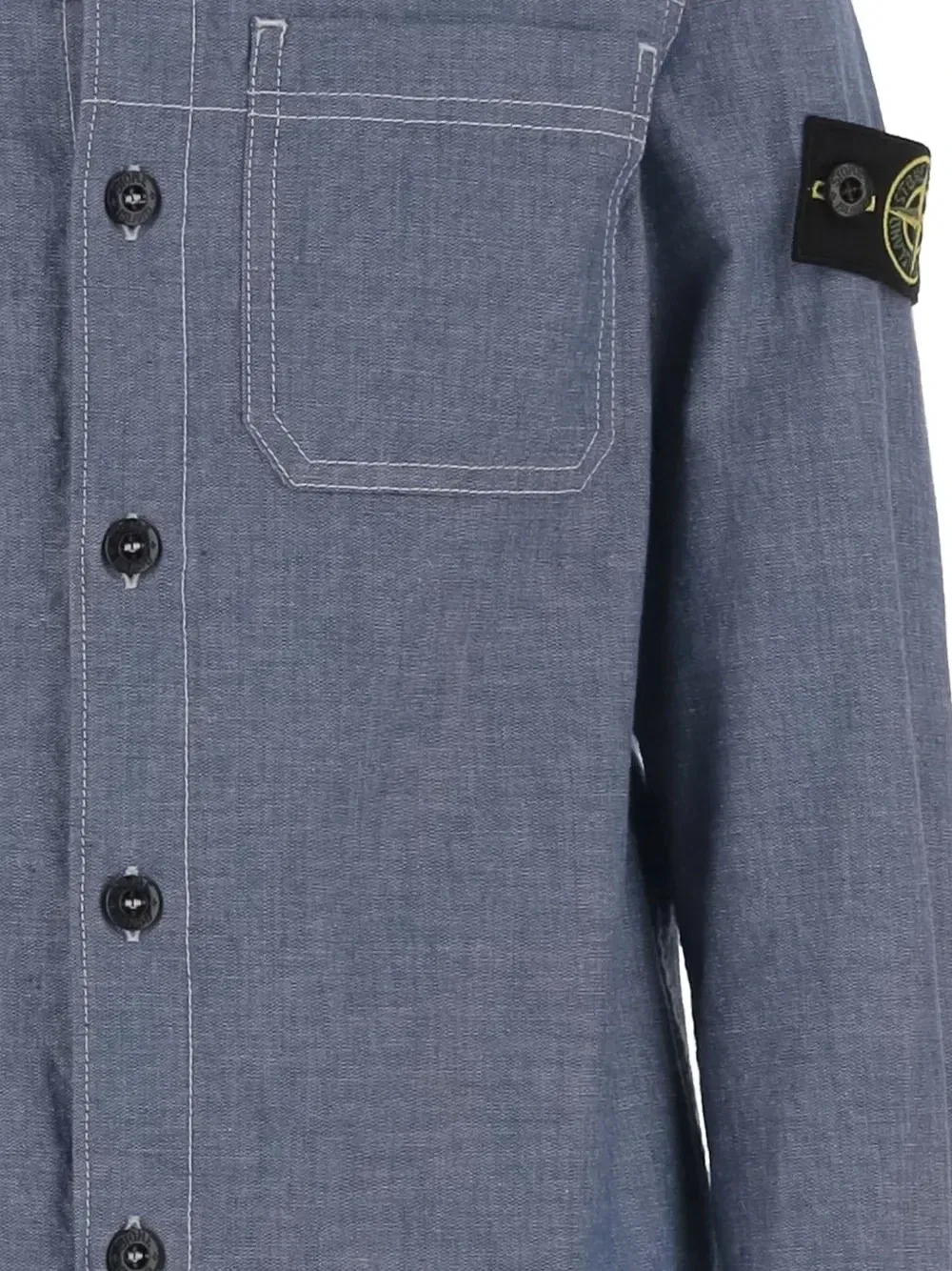 Рубашка с нагрудным карманом Stone Island Junior, синий — фото 3