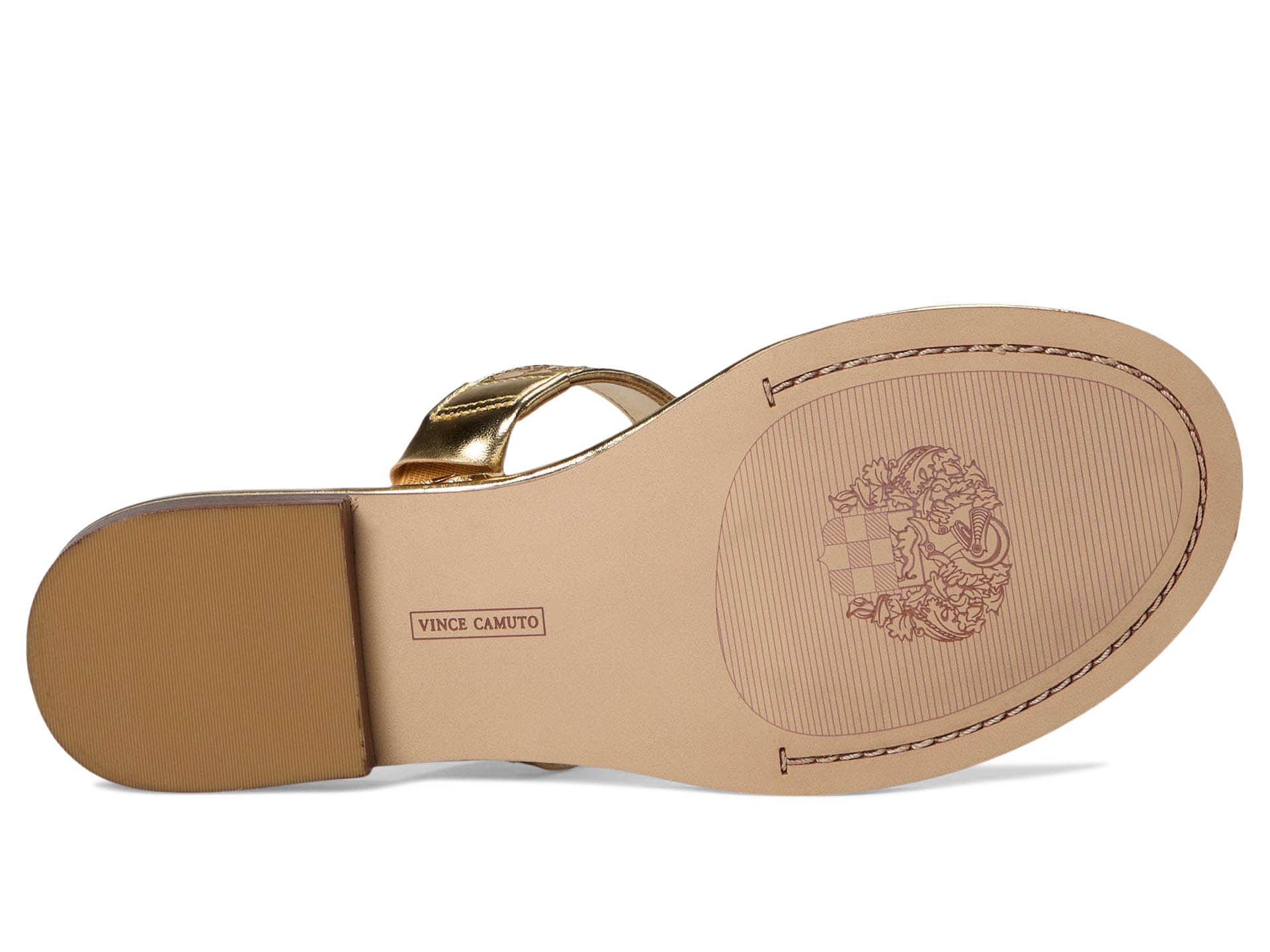 Сандалии Vince Camuto Lexiea Chain-Link Flat Sandal, цвет Grecian Gold — фото 3