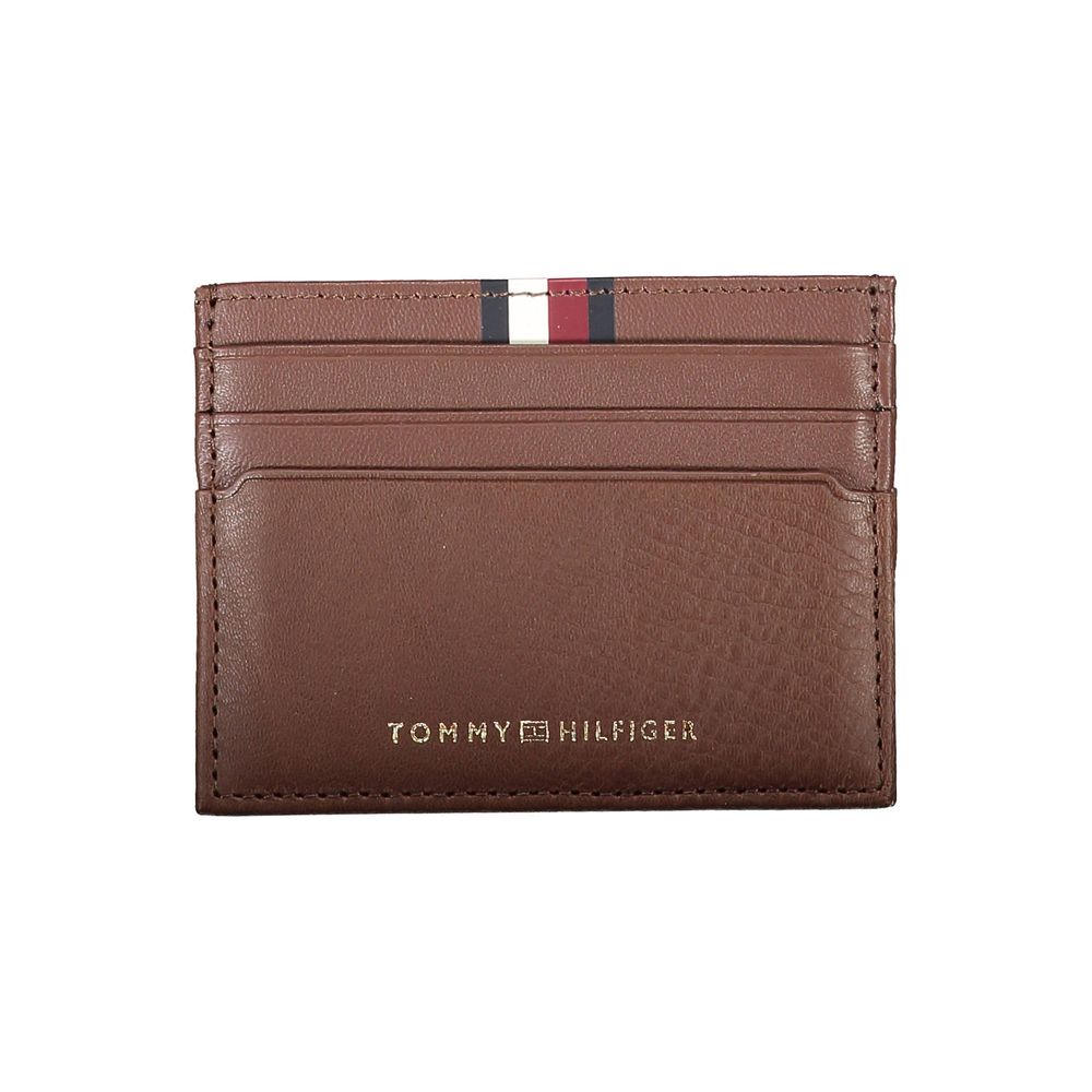 

Коричневый кожаный мужской кошелек Tommy Hilfiger