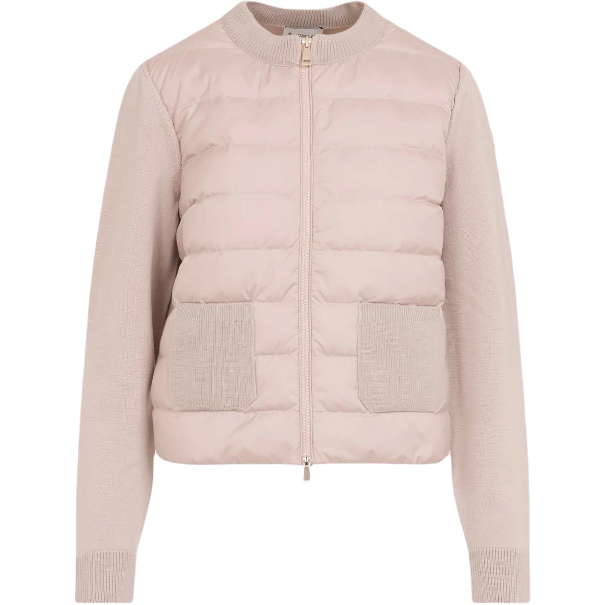 

Стеганая куртка из шерстяной панели Moncler, светло-бежевый