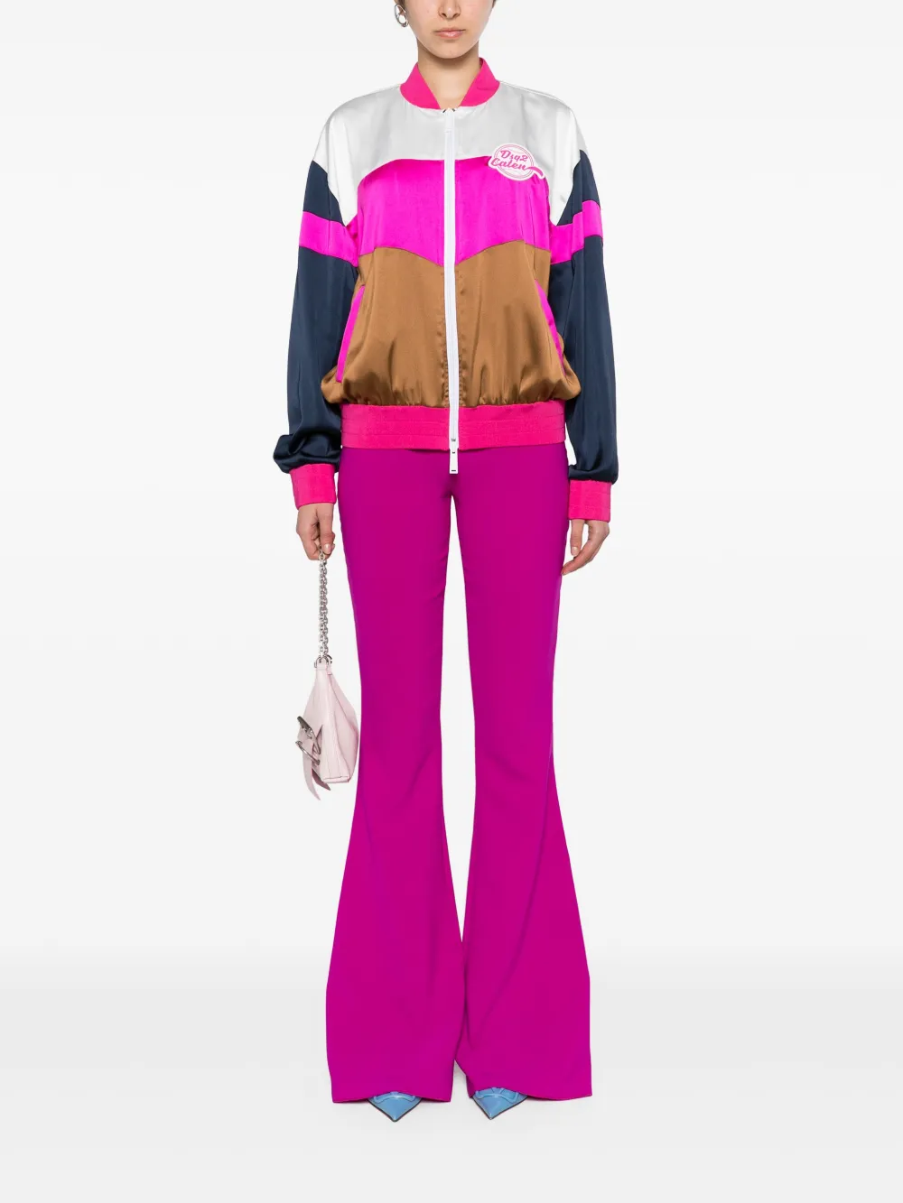 Расклешенные брюки с завышенной талией DSQUARED2, фиолетовый — фото 2