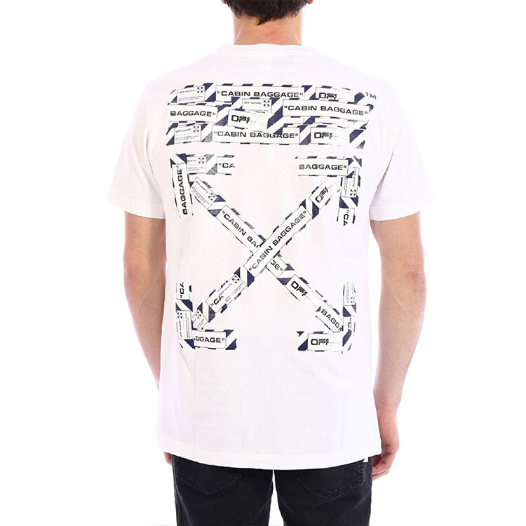 Футболка с принтом ленты Slim Fit Airport Off-White, белый — фото 4