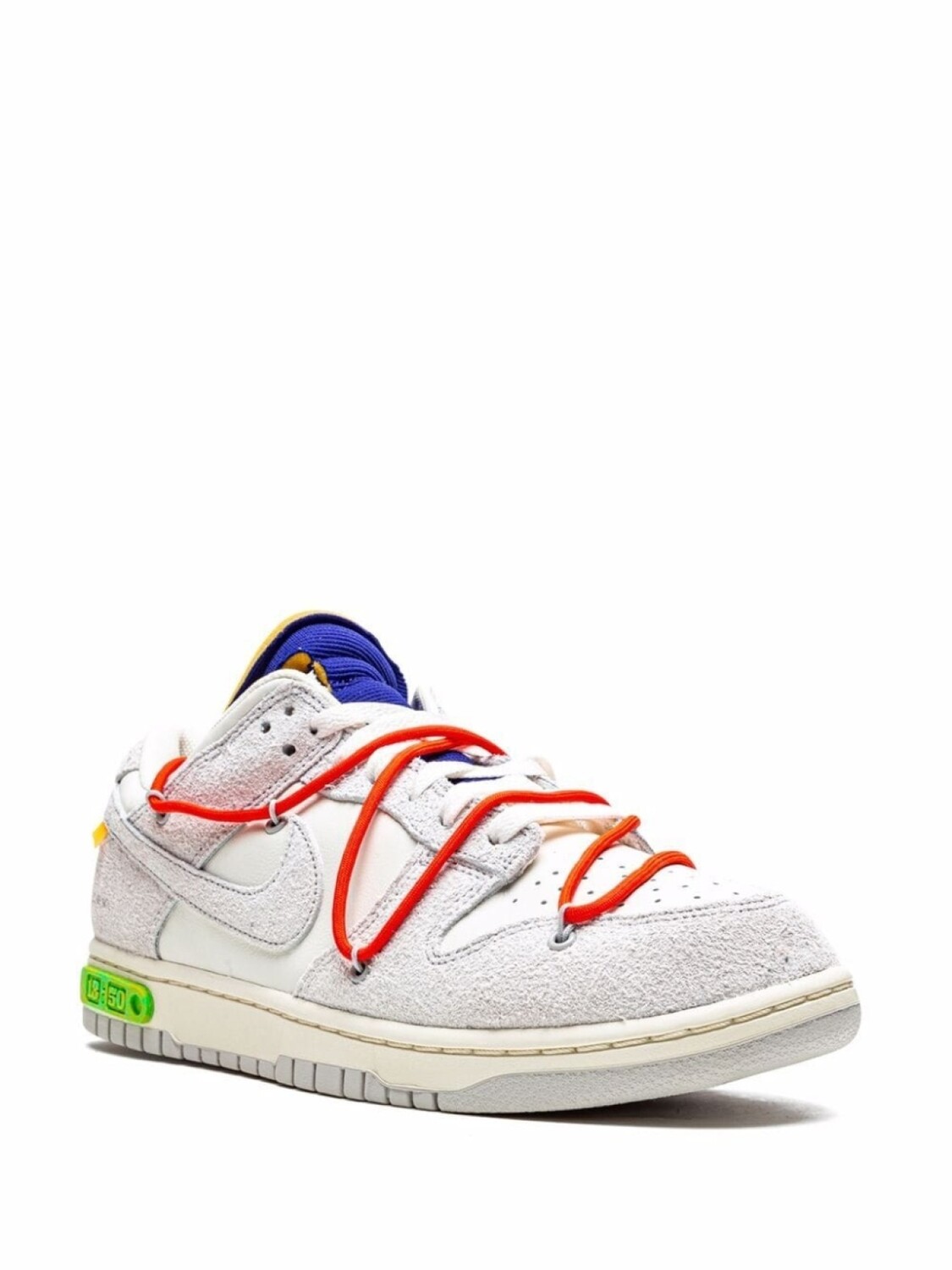 Кроссовки Nike х Off-White Dunk Low, белый/серый/красный/синий — фото 2