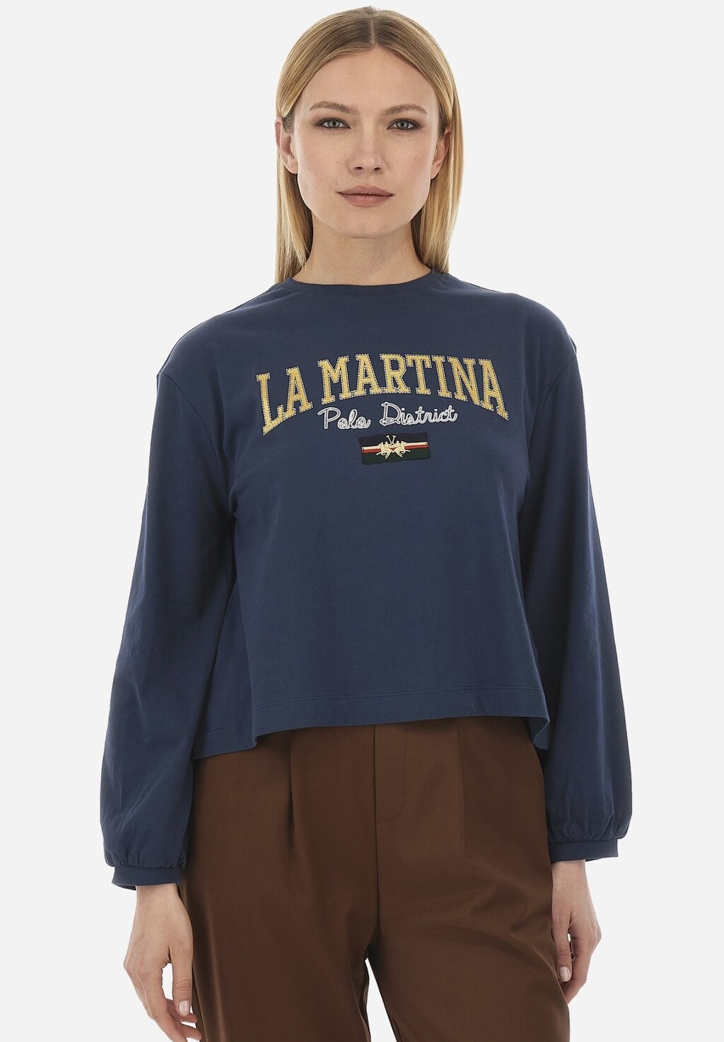 

Топ с длинными рукавами CUT CREW-NECK La Martina, синий