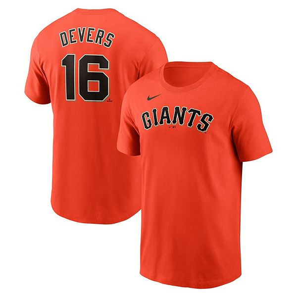 

Футболка с именем и номером Rafael Devers San Francisco Giants оранжевая Nike
