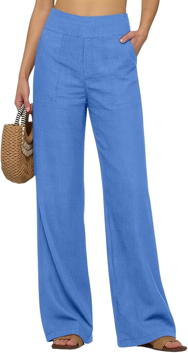 Активные брюки из льна, A-light Blue