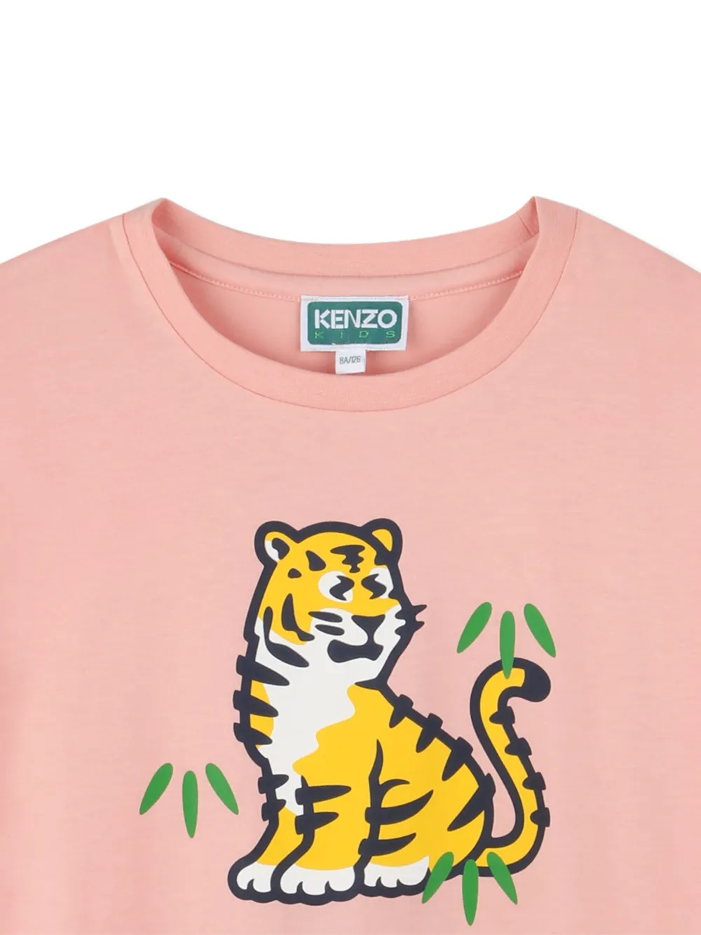 Футболка с тигровым принтом Kenzo Kids, розовый — фото 3