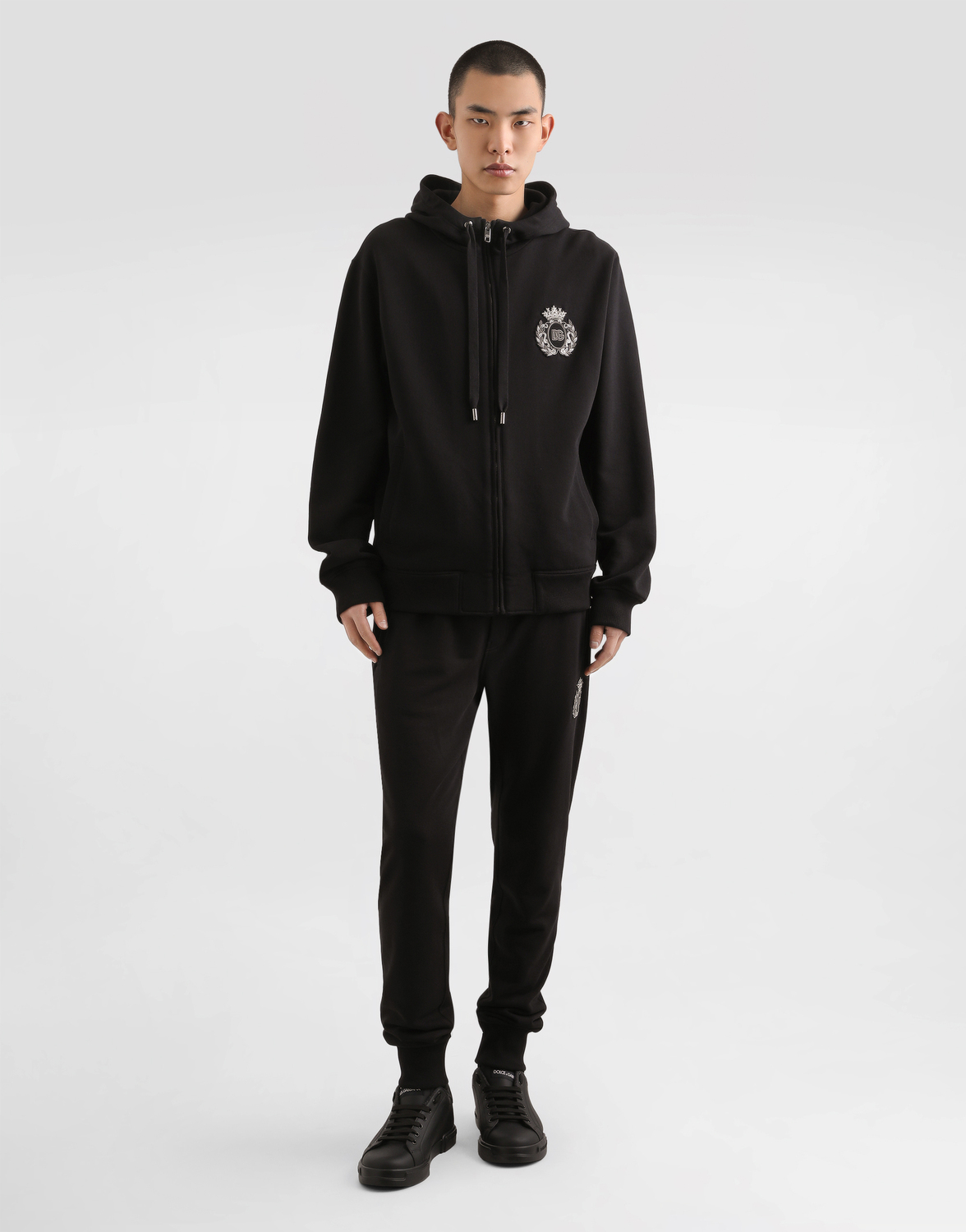 Толстовка Dolce & Gabbana Cotton Heraldic Patch, черный — фото 2