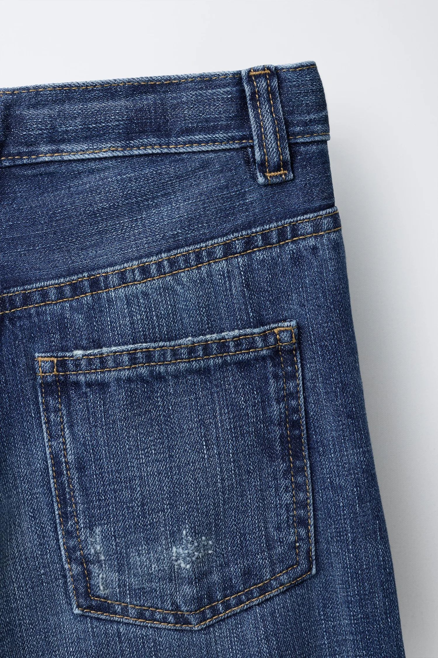 Свободные джинсы с подвернутым краем из кромки Zara, синий — фото 4