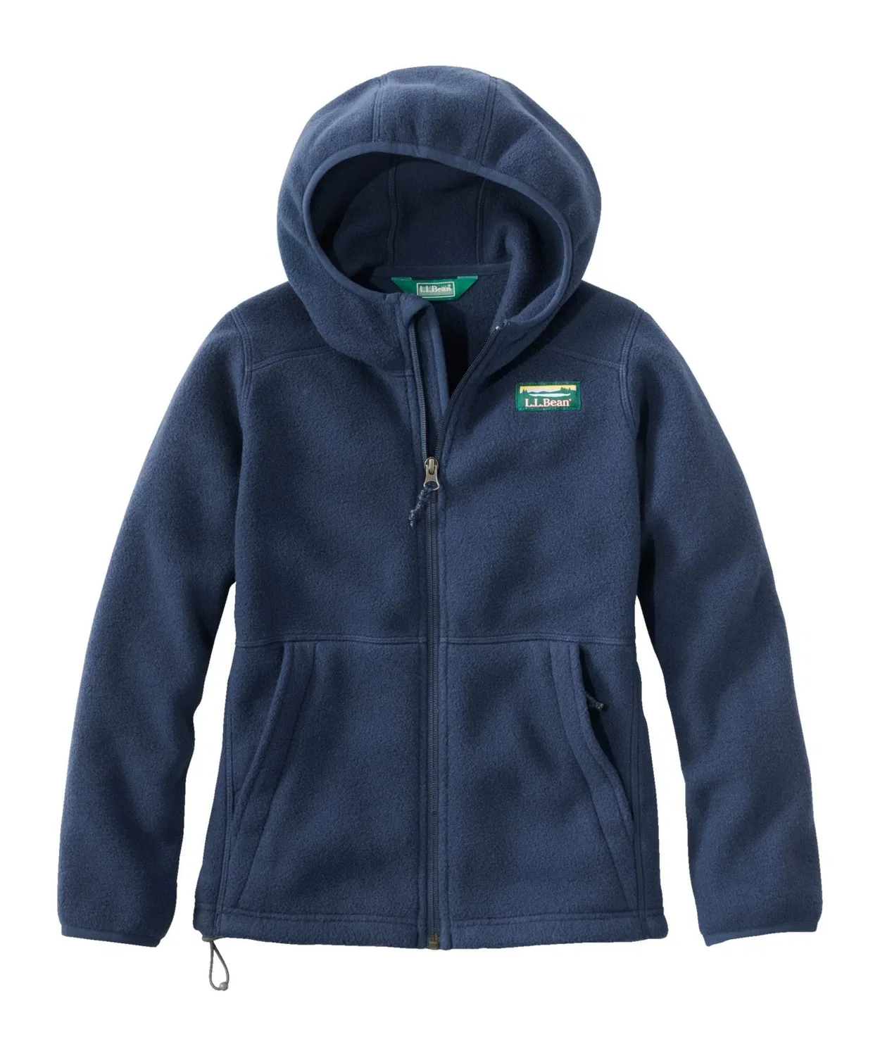 Детская флисовая куртка с капюшоном L.L.Bean, тёмно-синяя — фото 3