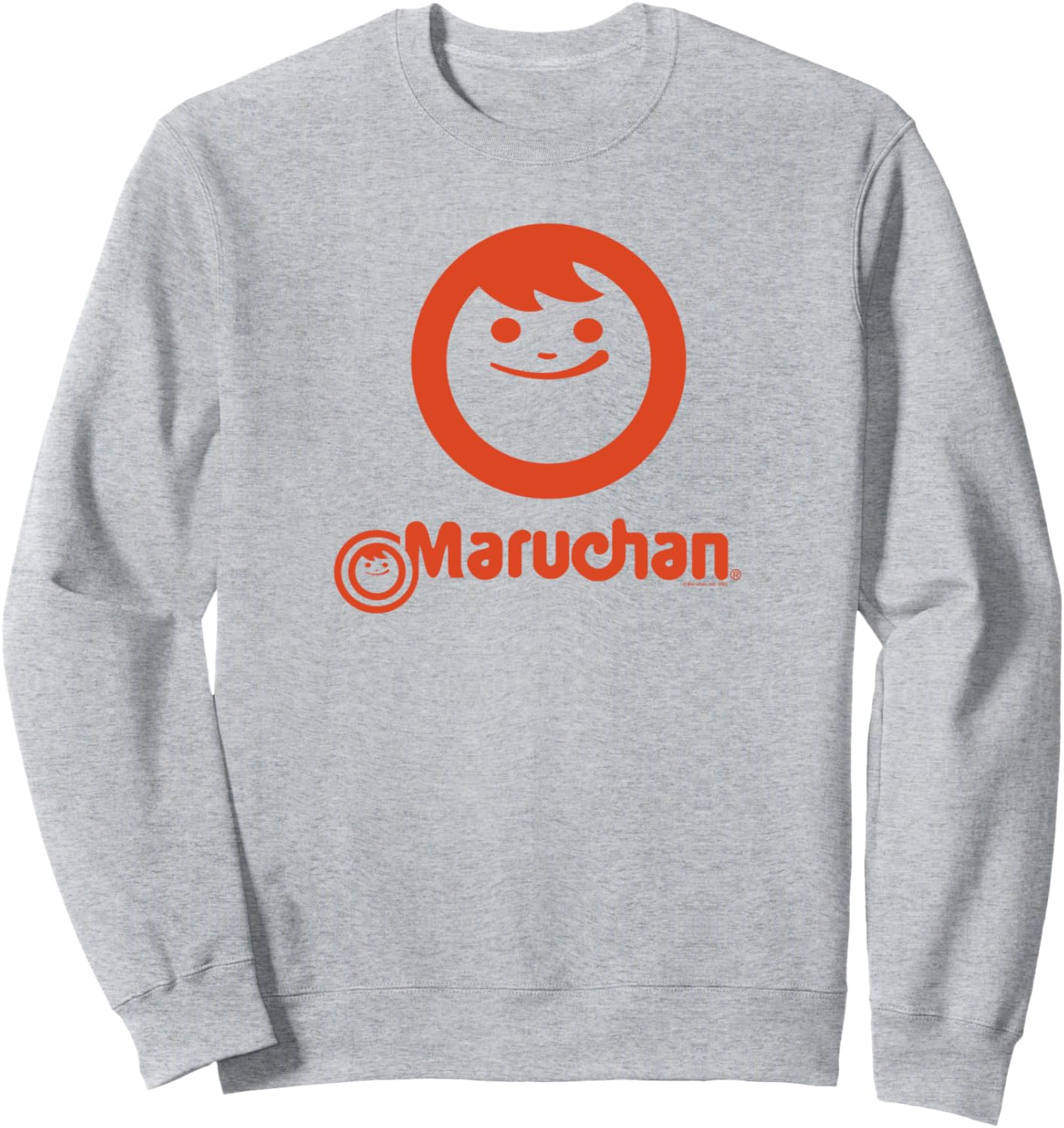 

Толстовка Maruchan Instant Lunch Classic Happy Face Vintage Logo Maru-Chan, серый