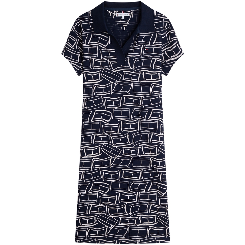Женское платье с короткими рукавами Tommy Hilfiger, экрю 0k4 — фото 3