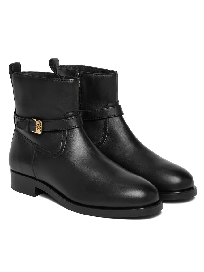 Ботильоны Th Buckle Riding Leather Bootie FW0FW08781 Tommy Hilfiger, черный — фото 2
