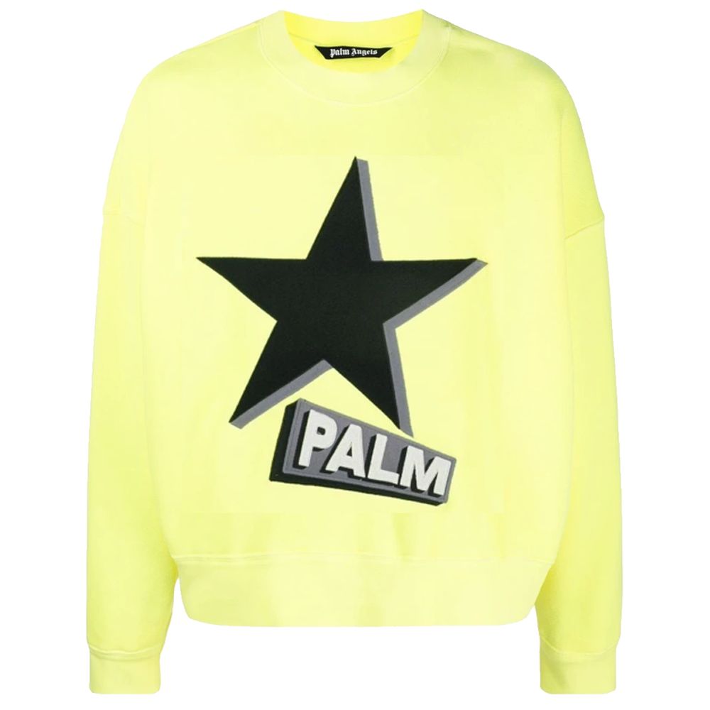 

Хлопковая толстовка с круглым вырезом и вышитым логотипом Palm Angels, желтый