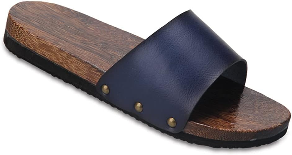 

Деревянные сабо YXCKG, шлепанцы с плоской подошвой для улицы, японская традиционная обувь с открытым носком, мужские и женские шлепанцы для летнего пляжа, противоскользящие (Цвет: черный, Размер: EUR42-43)