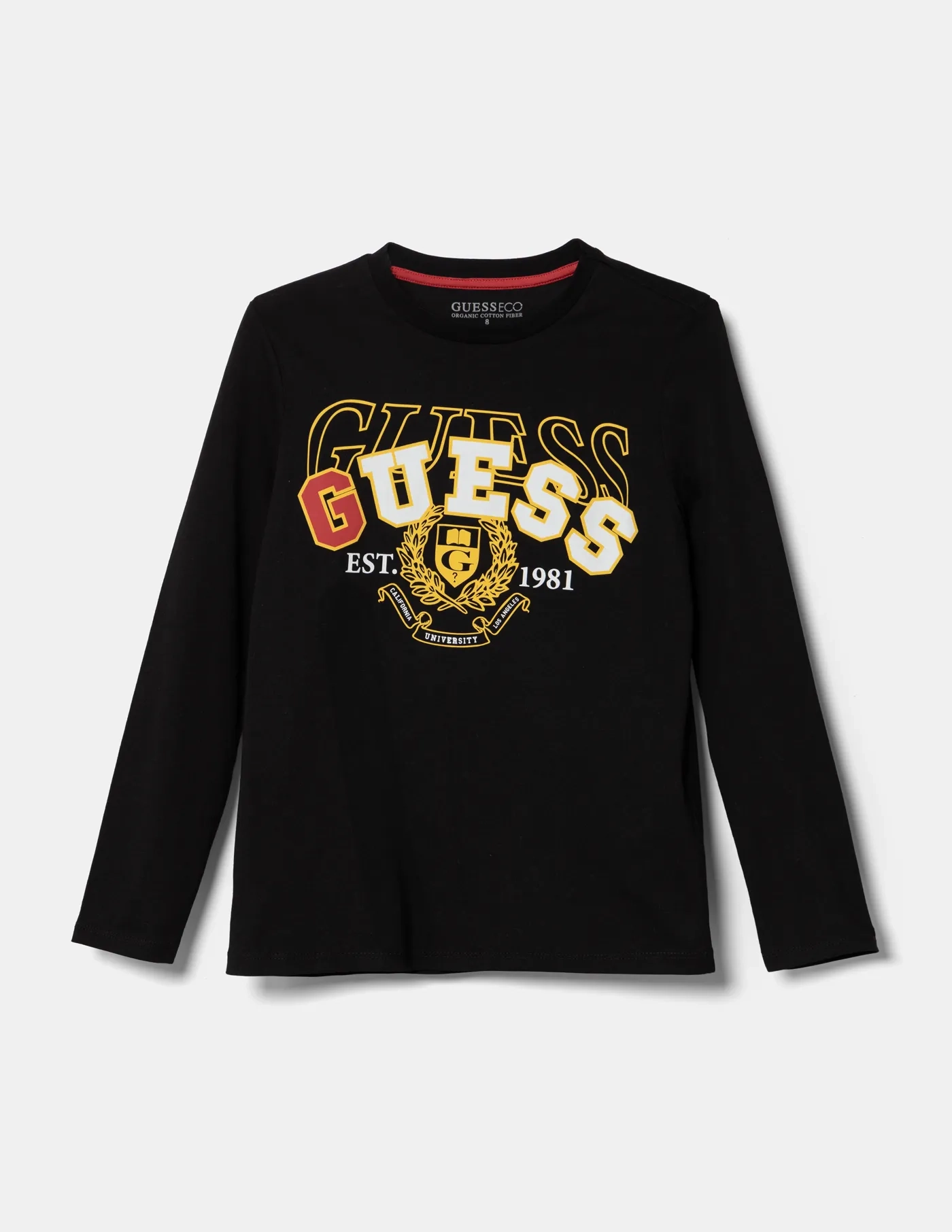 

Хлопковая футболка с длинными рукавами для мальчиков и девочек Guess, черный