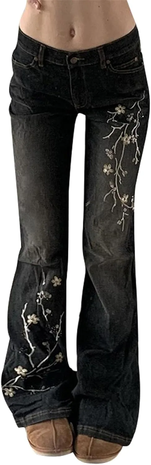 

Женские джинсы Y2k с низкой посадкой, прямые, расклешенные Noplhy