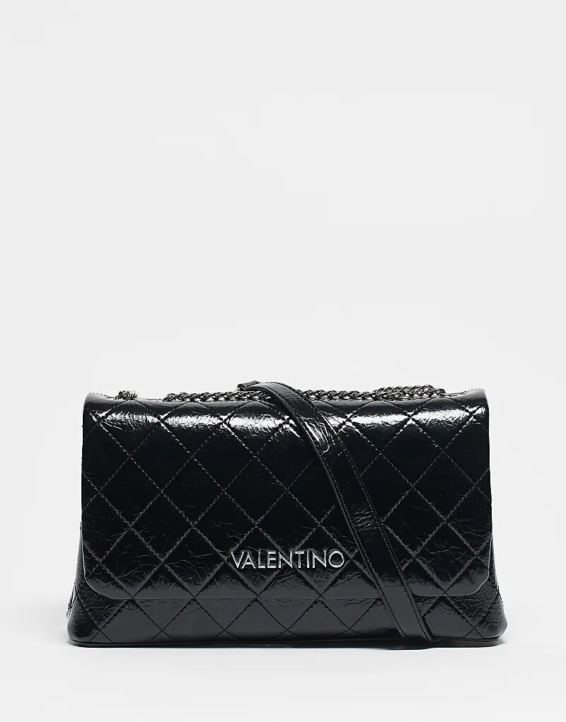 

Сумка Valentino Wakanda через плечо с цепочным ремешком из черного лака