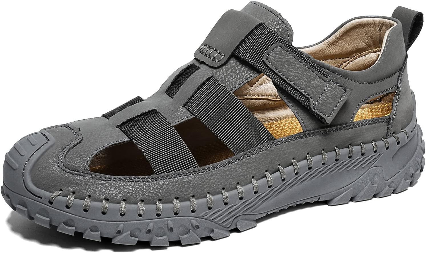 

Мужские повседневные сандалии для улицы, вождение, походы, спортивная обувь, закрытый носок, дышащие, легкие, для ходьбы Generic, серый
