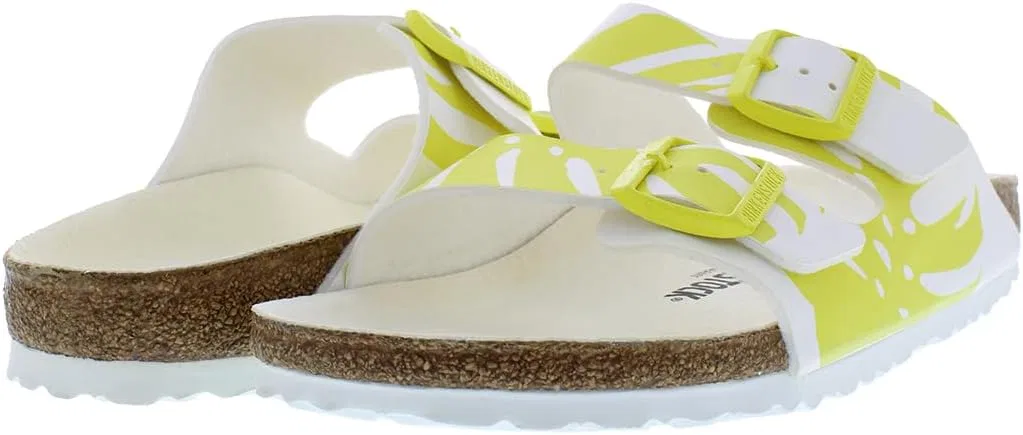 Сандалии с мягкой стелькой Birkenstock Monstera White/Lime Sour-yellow — фото 3