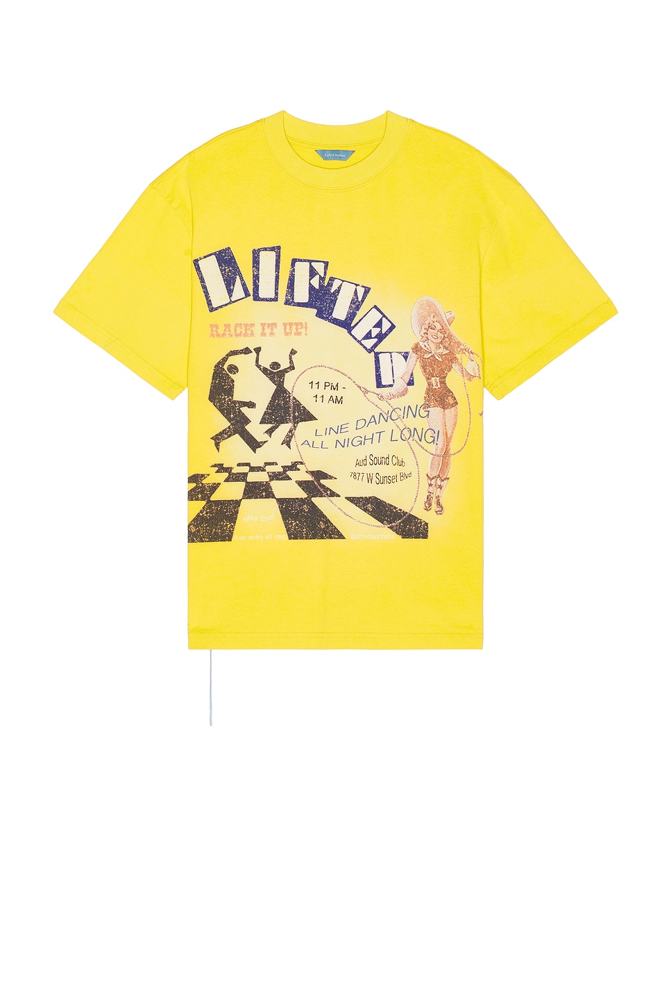 

Футболка Lines от Lifted Anchors, washed mustard