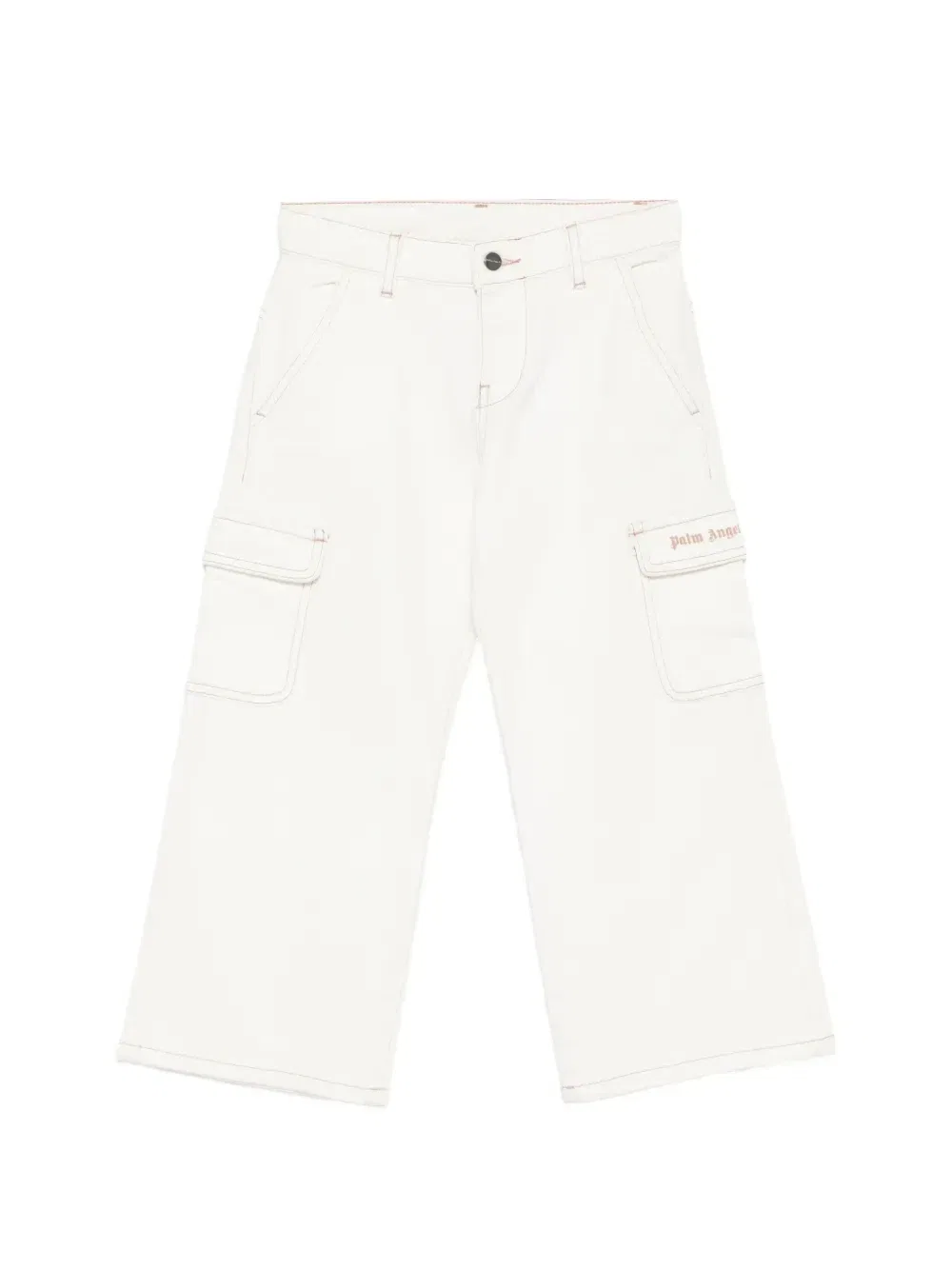 Джинсы карго с логотипом Palm Angels Kids, белый