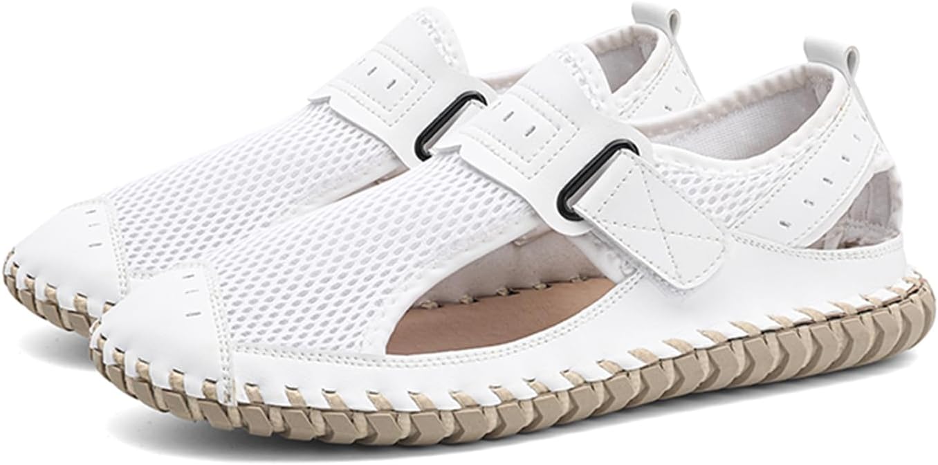 

Дышащие сетчатые кроссовки для мужчин, повседневная обувь, низкие, на удобной застежке, легкие и комфортные для ходьбы Abborora, белый