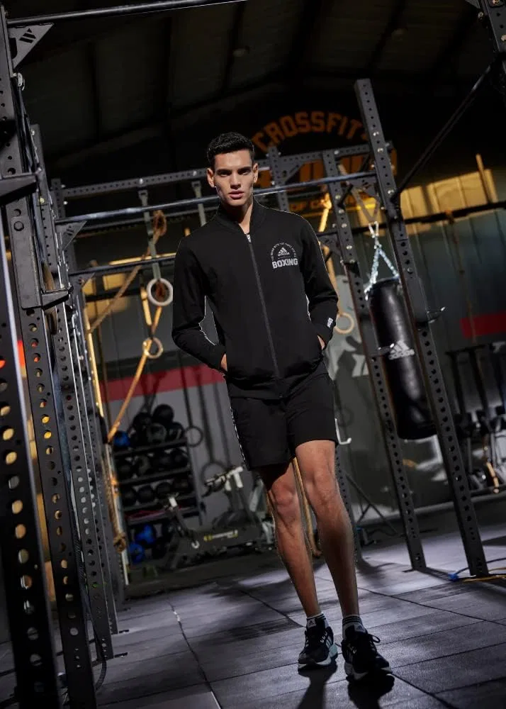 Куртка лёгкая бомбер ADIDAS, Black/Grey — фото 4