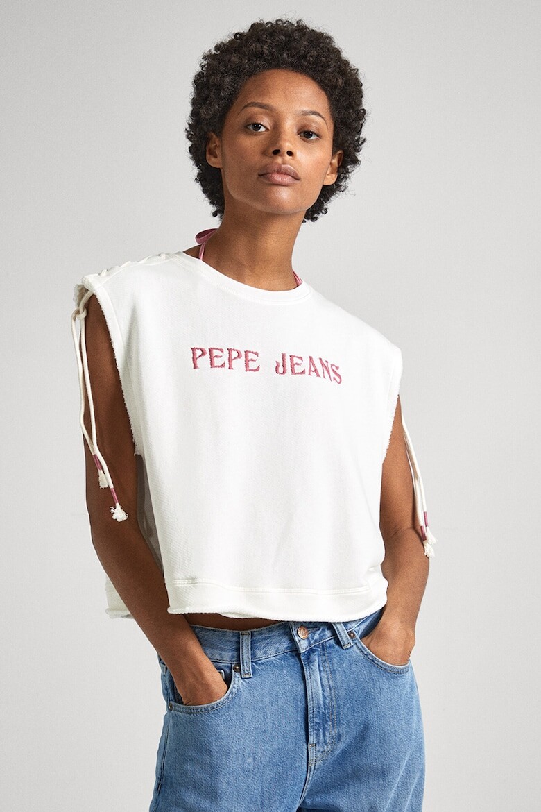 

Футболка с вышитым логотипом Pepe Jeans London, белый